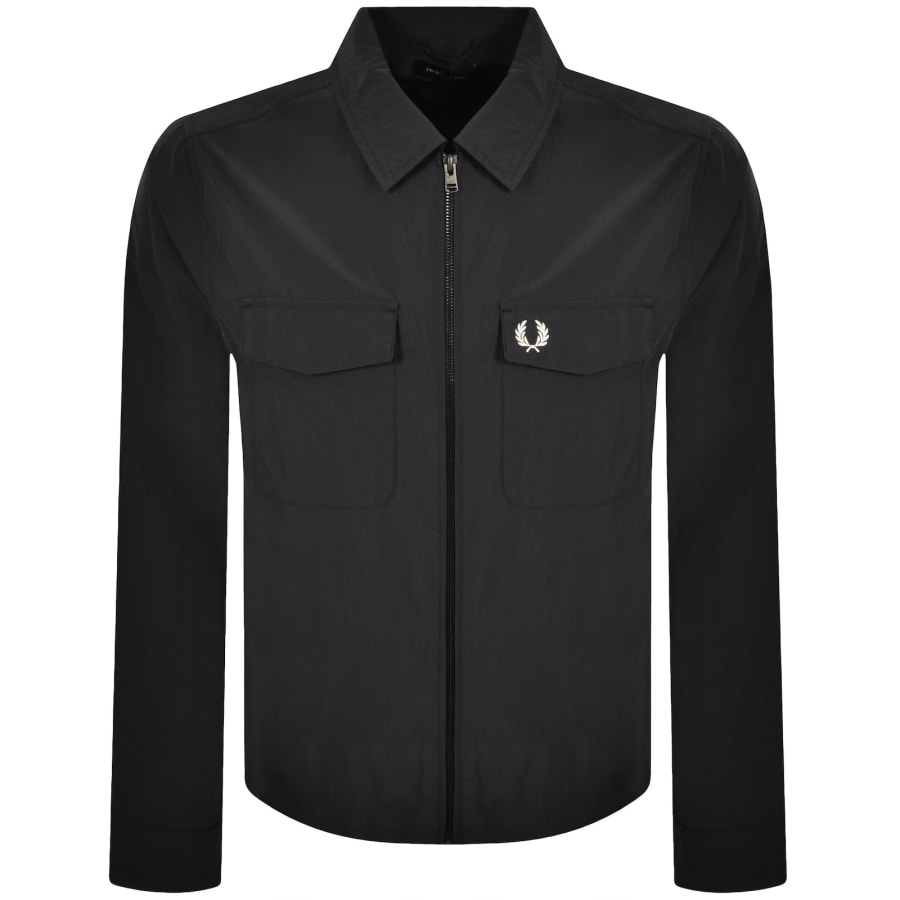 Fred Perry Zip Pocket Overshirt Anchor Grey | Mainline Menswear x